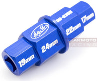 Motion Pro 08-0355 Hex Axle Tool billet 7075-T6 Aluminum  17,19,22,24 mm