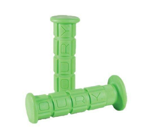 Green OURY Soft ATV Grips Grip Set Pair Low Flange Classic Style Made In The USA