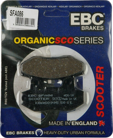 EBC SFA86 SFA Oragnic Scooter Brake Pads (Made In The UK)
