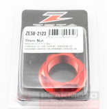 ZETA - ZE58-2123 Red Anodized Aluminum Steering Stem Nut M24x30x12mm 1.00 Pitch