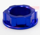 ZETA - ZE58-2222 Blue Anodized Aluminum Steering Stem Nut M24x30x14mm 1.50 Pitch
