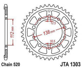 (520 Chain Conversion) JT Sprockets - JTA1303.50 - Aluminum Rear Sprocket, 50T