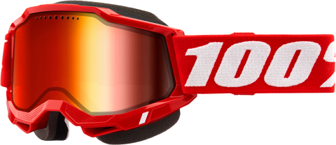 ACCURI 2 SNOWMOBILE GOGGLE RED W/ RED MIRROR LENS