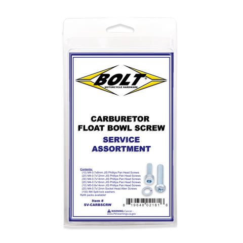 CARBURETOR FLOAT BOWL SCREWS ASSORTMENT 210 PIECE KIT