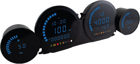 4 PIECE BLUE LED GAUGES `14-22 FLHT FLHX FLTR