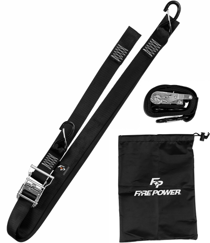 2" TIE-DOWN RATCHET W/SOFT-TIE 8' LONG BLACK 2/PK