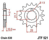 JT Sprockets - JTF521.15 - Steel Front Sprocket, 15T