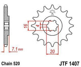 JT Sprockets - JTF1407.10  10T Steel Front Sprocket Suzuki LT80, Kawasaki KSF80