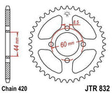 JT Sprockets - JTR832.41 - Black Steel Rear Sprocket, 41T Yamaha MX80-1980-1982