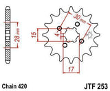 JT Sprockets - JTF253.15 - Steel Front Sprocket, 15T