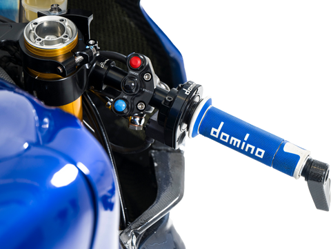 A450 ROAD RACING GRIPS BLUE/WHITE PAIR
