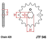 JT Sprockets - JTF546.14 - Steel Front Sprocket, 14T