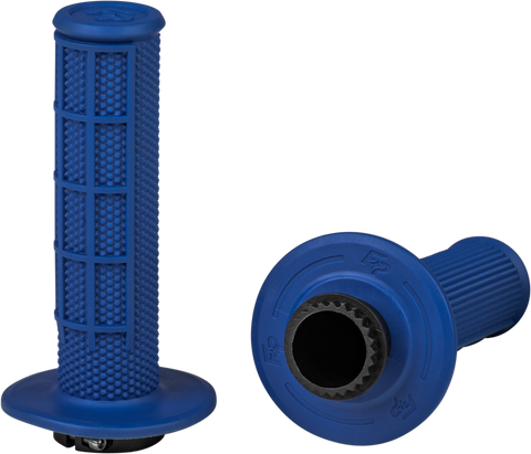 CONTROL MX LOCK-ON GRIPS BLUE HALF WAFFLE