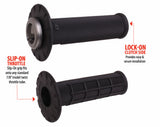 UNIVERSAL LOCK-ON GRIPS HALF-WAFFLE BLACK/SILVER