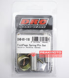 DRC D48-01-118 Stainless Steel Footpeg Pin and Zinc Plated Spring Set