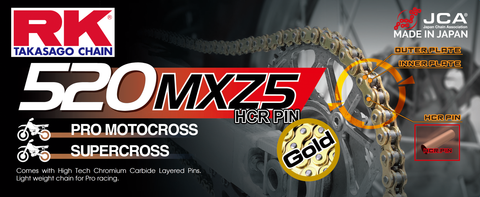 GB520MXZ5 DRIVE CHAIN GOLD 520 X 120