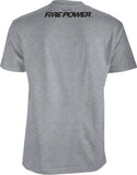 FIRE POWER TEE GREY HEATHER XL