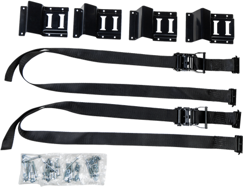 WHEEL CHOCK AND STRAP KIT BLACK 2PCS