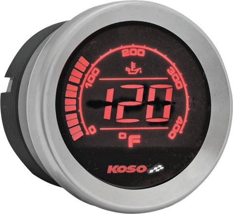 HD-02T 2'' OIL TEMP GAUGE SILVER BEZEL