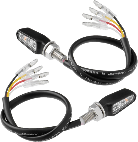 701 LED TURN SIGNALS W/TAILLIGHT BLK W/CLR LENS PR