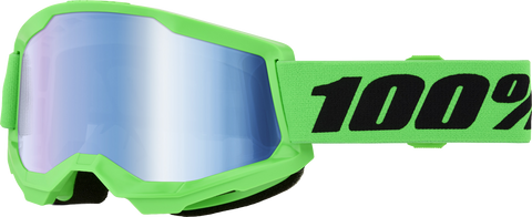 STRATA 2 GOGGLE NEON GREEN- BLUE MIRROR LENS