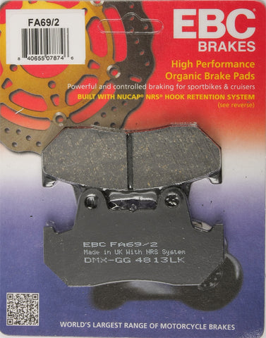 BRAKE PADS FA69/2 ORGANIC