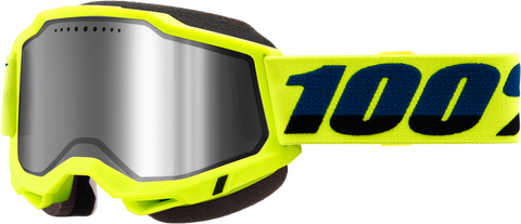 ACCURI 2 SNOWMOBILE GOGGLE NEON YLW W/ SLVR MIRROR LENS