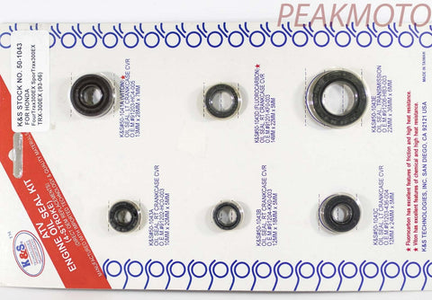 Honda TRX300EX  1993-2008, TRX300X 2009 Engine Oil Seal Kit K&S 50-1043