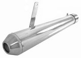 Chrome 17" Shorty Reverse Cone Megaphone Muffler 1-3/4" Inlet with Reducers