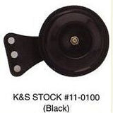 MOTORCYCLE HORN 12V UNIVERSAL MOUNT 7cm 2.75" BLACK Scooter Moped ATV