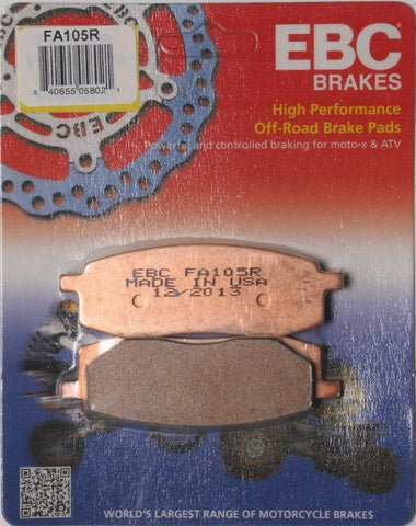 EBC - FA105R - R Series Sintered Brake Pads Yamaha YZ125 YZ250 1985-1988 FRONT