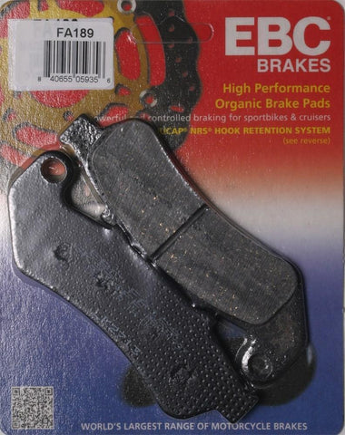 EBC - FA189 - Organic Brake Pads HONDA CBR1000F 93-99  Front or Rear