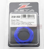 ZETA - ZE58-2032 Blue Anodized Aluminum Steering Stem Nut M22x30x12 1.00 Pitch