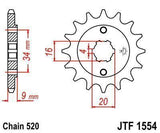 JT Sprockets - JTF1554.14 - Steel Front Sprocket, 14T