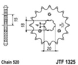 JT Sprockets - JTF1325.12 - Steel Front Sprocket, 12T