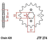 JT Sprockets - JTF274.15 - Steel Front Sprocket, 15T