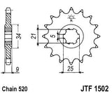 JT Sprockets - JTF1502.13 - Steel Front Sprocket, 13T