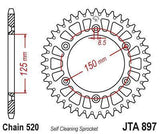 JT Sprockets - JTA897.52 - Aluminum Rear Sprocket, 52T