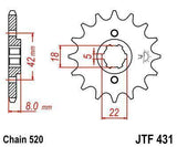 JT Sprockets - JTF431.15 - Steel Front Sprocket, 15T