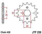 JT Sprockets - JTF259.17 - Steel Front Sprocket, 17T