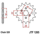 JT Sprockets - JTF1265.15 - Steel Front Sprocket, 15T