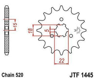 Kawasaki KX125 1994-1995, 1998-2002 JT Sprockets JTF1445.12 Front Sprocket, 12T