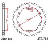 JT Sprockets - JTA761.38 - Aluminum Rear Sprocket, 38T