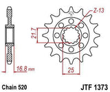 JT Sprockets - JTF1373.16 - Steel Front Sprocket, 16T