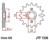 JT Sprockets - JTF1336.13 - Steel Front Sprocket, 13T