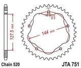 JT Sprockets - JTA751.36 - Aluminum Rear Sprocket, 36T