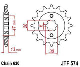 JT Sprockets - JTF574.16 - Steel Front Sprocket, 16T