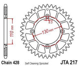 (428 Chain Conversion) JT Sprockets - JTA217.55 - Aluminum Rear Sprocket, 55T