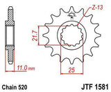 JT Sprockets - JTF1581.16 - Steel Front Sprocket, 16T