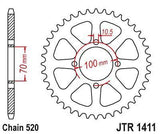 JT Sprockets - JTR1411.50 - Steel Rear Sprocket, 50T